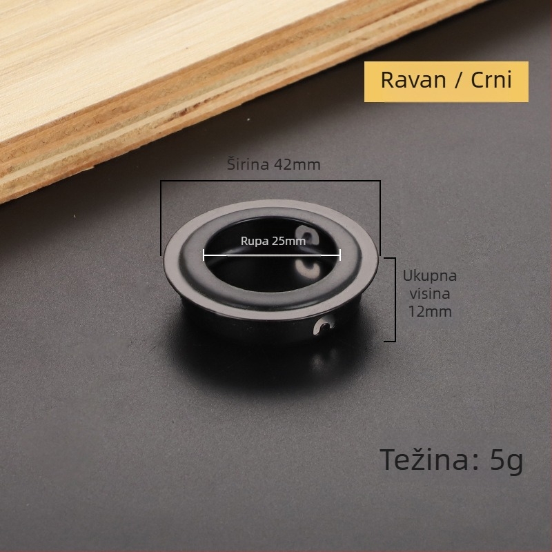 Kružna skrovita ručka od nehrđajućeg čelika za ormariće i ladice, ugradbena, moderni minimalistički namještaj hardver