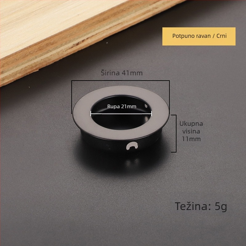 Kružna skrovita ručka od nehrđajućeg čelika za ormariće i ladice, ugradbena, moderni minimalistički namještaj hardver