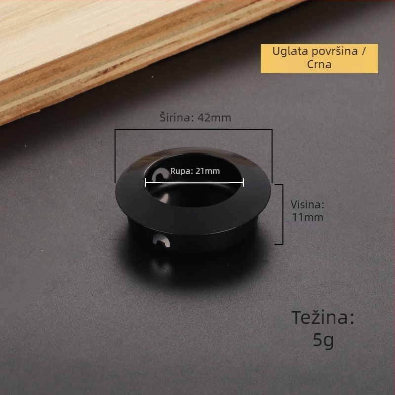 Kružna skrovita ručka od nehrđajućeg čelika za ormariće i ladice, ugradbena, moderni minimalistički namještaj hardver