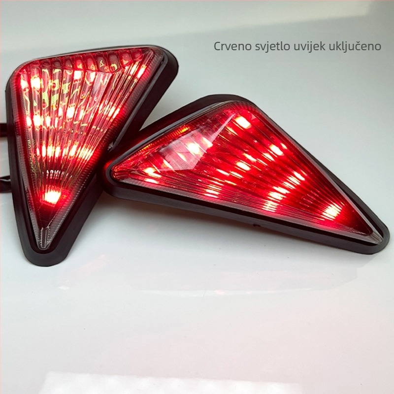 Ugrađena trokutasta LED migavac za motocikle, sportske automobile i cestovna vozila, model CC-038, 12V, LED izvor.