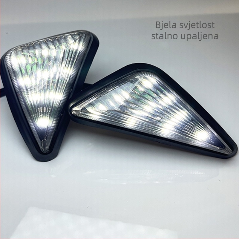 Ugrađena trokutasta LED migavac za motocikle, sportske automobile i cestovna vozila, model CC-038, 12V, LED izvor.
