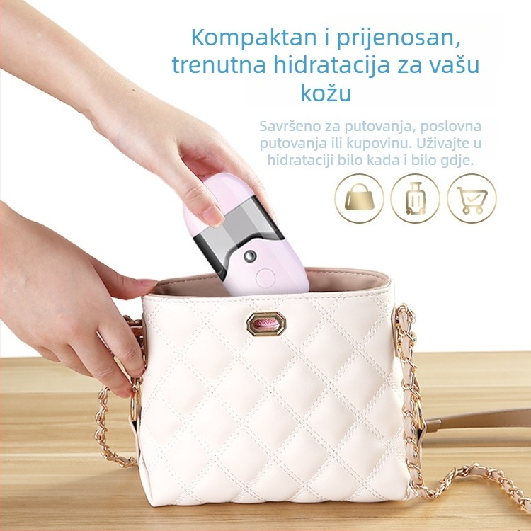Prijenosni hidratantni sprej od 50 ml – ručni hladni sprej, kozmetički ovlaživač s USB-om