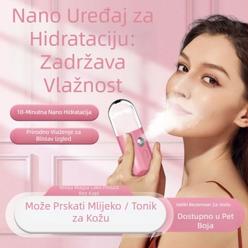 Nano sprej hidratantni uređaj – ručni prijenosni ovlaživač lica – hladni sprej, 5+ brzina, vrijeme magle ≤10s, termoelektrična hidratacijska tehnologija, bez ugrađene baterije