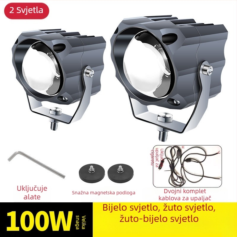 Automobilski LED laserski reflektor s aluminijskim kućištem, 100W, 12-80V, LED izvor svjetla
