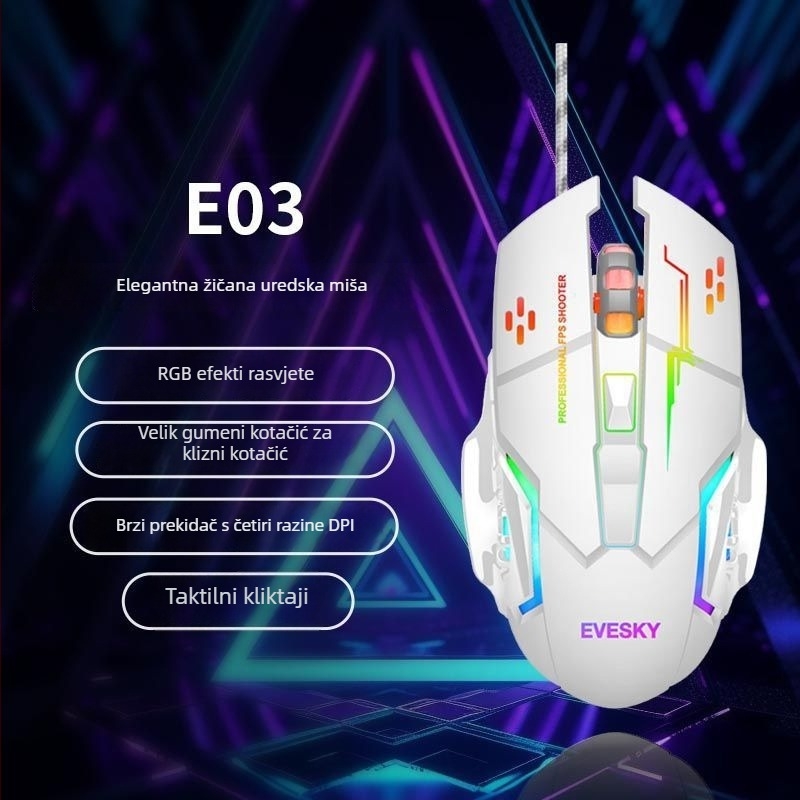 Miš s 9 tipki, 2.4G + Bluetooth, PS-2 sučelje (Bez ergonomske podrške)