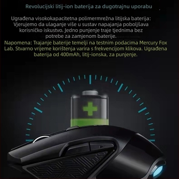 Bežična miš T3, 1600dpi, USB, 2.4GHz, 6 tipki, ergonomski dizajn