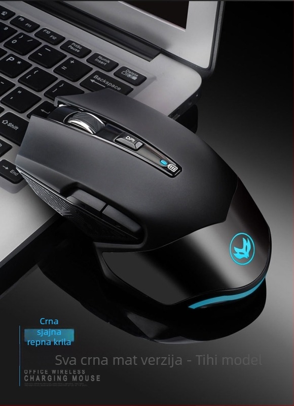 Bežična miš T3, 1600dpi, USB, 2.4GHz, 6 tipki, ergonomski dizajn