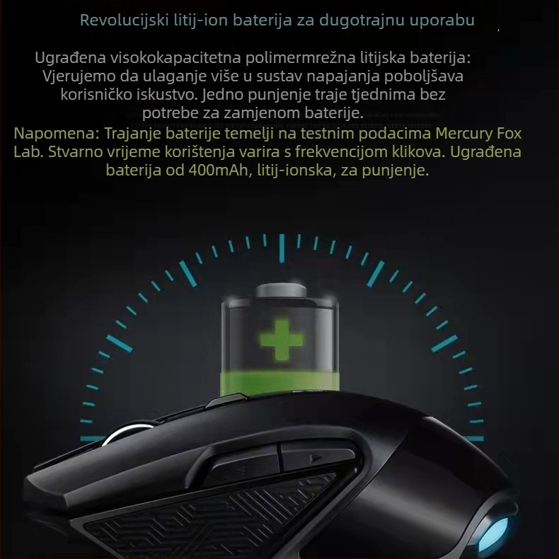 Bežična miš T3, 1600dpi, USB, 2.4GHz, 6 tipki, ergonomski dizajn