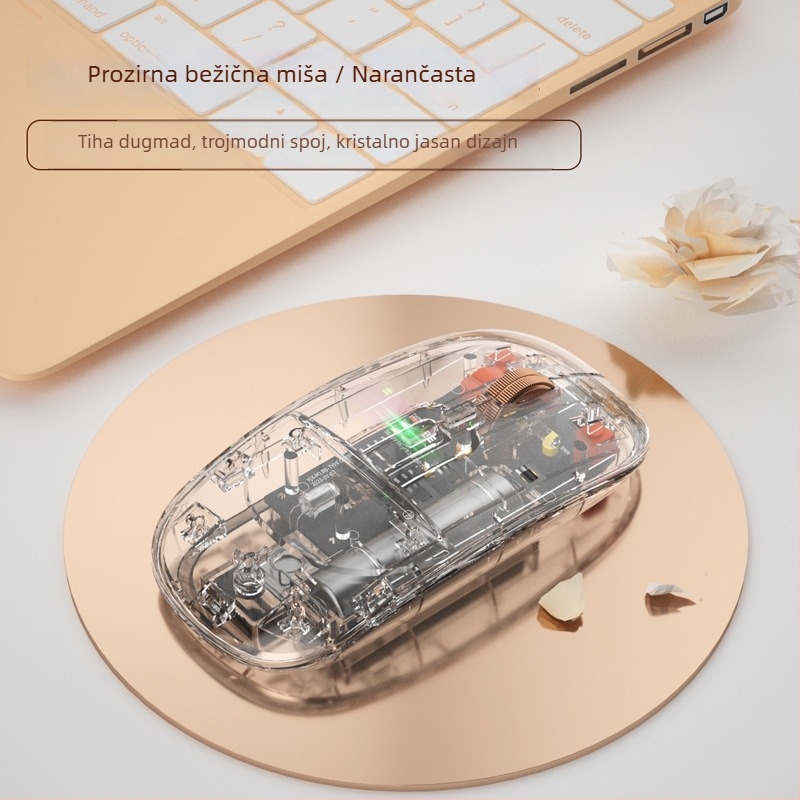 Bluetooth bežična miška s 6 tipkama, 2500 DPI, dvostruko povezivanje (2.4G/Bluetooth), doseg do 10 m, kompatibilna s prijenosnim računalima