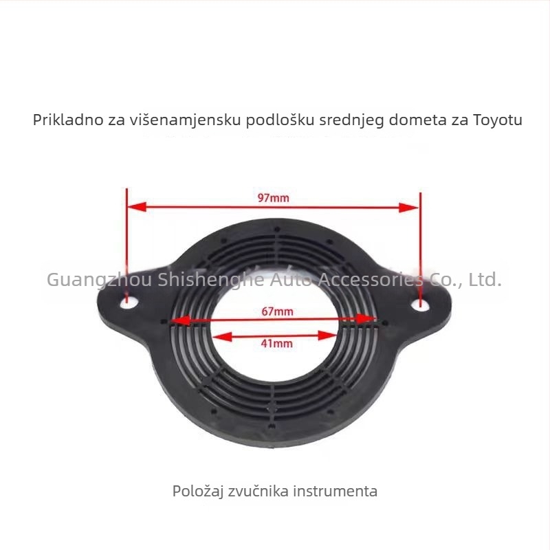 Držač, podloške i brtva za montiranje srednjefrekvencijskih i visokofrekvencijskih zvučnika na instrument ploču za Toyota, Honda, Nissan i Mazda.
