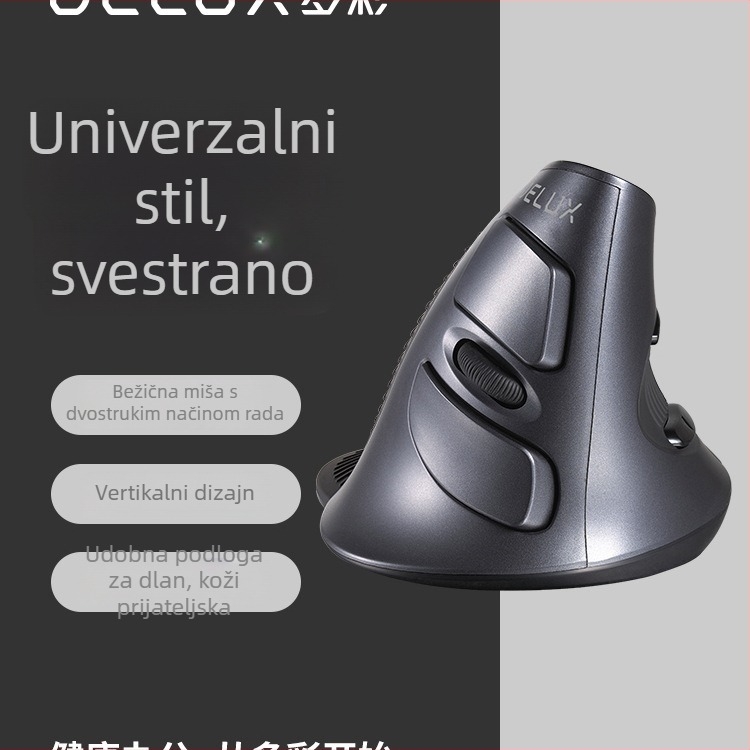 Vertikalna USB ergonomska miš, 5 tipki, optički senzor, Model M618
