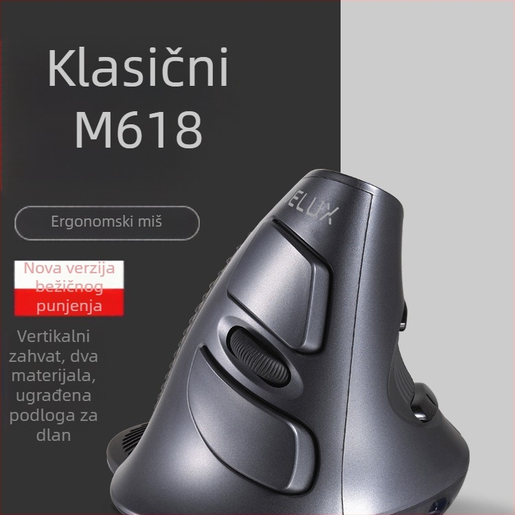 Vertikalna USB ergonomska miš, 5 tipki, optički senzor, Model M618