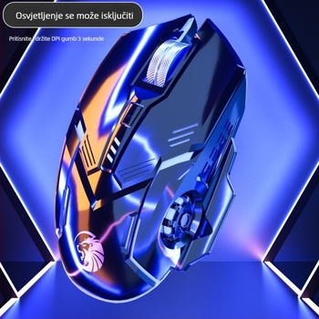 Žični tiho gaming miš, mehanički, osvijetljen, USB