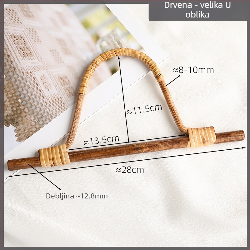 DIY drška za pletenu torbu — metalna, stil zrela žena, uzorak: drugi