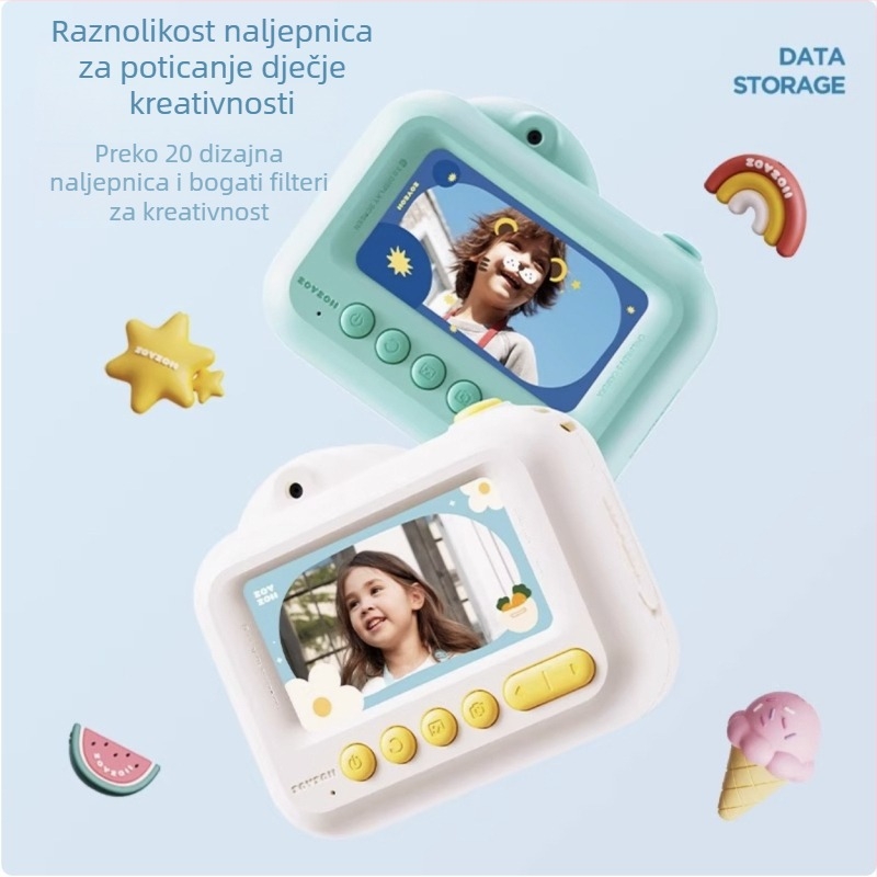 Dječja kamera-igrački s 3,0-inčnim LCD-om, rezolucija 4800 piksela, pohrana na memorijsku karticu, baterija 1000mAh, fotografiranje, snimanje videa i kontinuirano snimanje