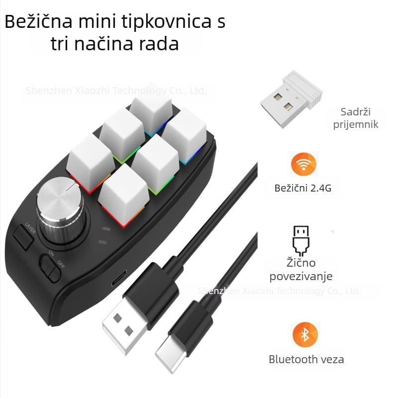 Prilagođena makro tipkovnica A-1, jednoslojni raspored, programabilni makroi