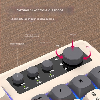 T98 kabelski set tipkovnice i miša, USB, 1600dpi optički senzor, ergonomski, vodootporan, mogućnost privatne oznake