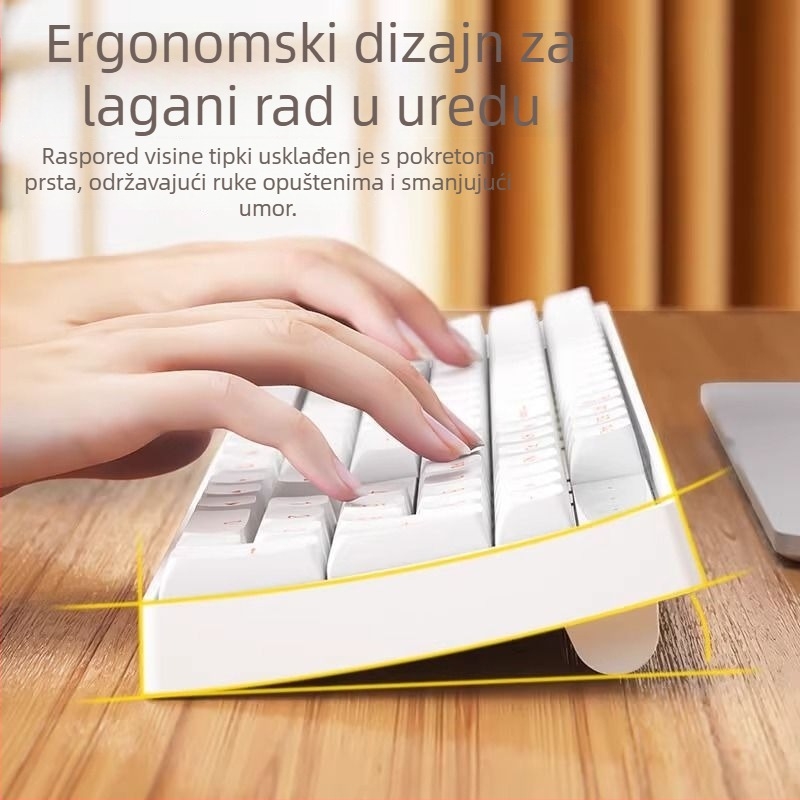 Bežični mehanički set tipkovnice i miša CK104, 106 tipki, zeleni prekidači