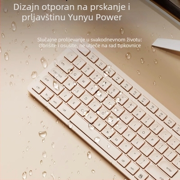 Ultra-tanki bežični set tipkovnice i miša – tiho tipkanje, univerzalna kompatibilnost, PBT plast