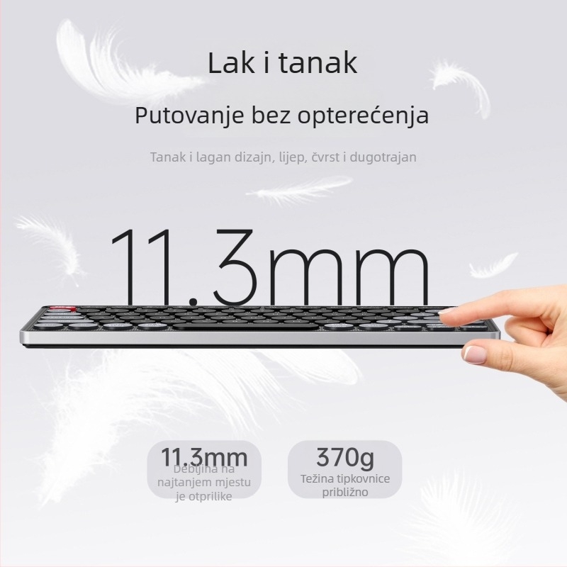 Bluetooth tipkovnica s 87 tipkama, punjiva baterija, univerzalna kompatibilnost, tipke s nožnim mehanizmom, ABS plastično kućište