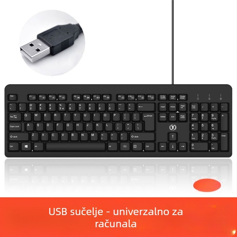 Žičana tipkovnica za stolno računalo i prijenosnik s PS/2 i USB sučeljima, namijenjena za uredski rad i gaming