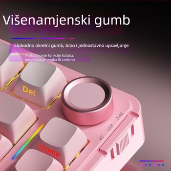 Wolf Spider S75Pro Tri-modus mehanička gaming tipkovnica, 80 tipki, Bluetooth, RGB pozadinsko osvjetljenje