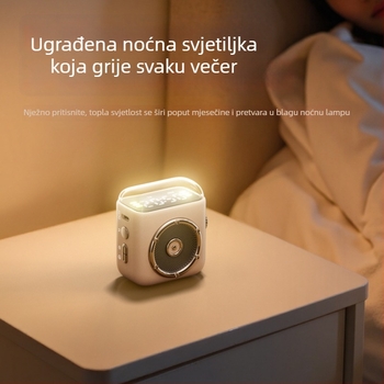Bluetooth zvučnik s noćnim svjetlom i satom, prijenosni magnetski stražnji klip, 5W, Bluetooth 5.3, 100 Hz–20 kHz, 10 m domet, ugrađena baterija