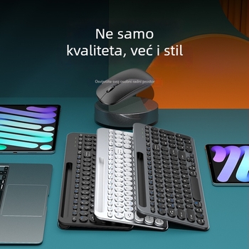 Set tipkovnice i miša s tri načina rada, punjiv, tih, bežično Bluetooth 2.4G — 105 tipki, Plug-and-Play
