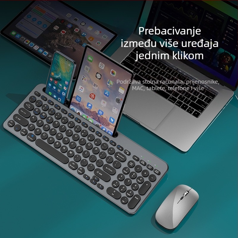 Set tipkovnice i miša s tri načina rada, punjiv, tih, bežično Bluetooth 2.4G — 105 tipki, Plug-and-Play
