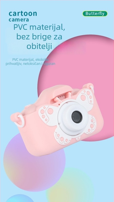 X8/X7 Butterfly Cat Dječja kamera – HD dvostruki objektiv, 2.0-inčni LCD, 20MP, slot za memorijsku karticu, igre, fotografiranje i snimanje videa