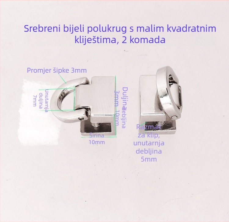 Dodaci za torbe – metalni hardver Shrimp Button; ručne ručke, klipovi i četvrtasti/polukružni prsteni, prtljaga dodaci, proljeće 2024