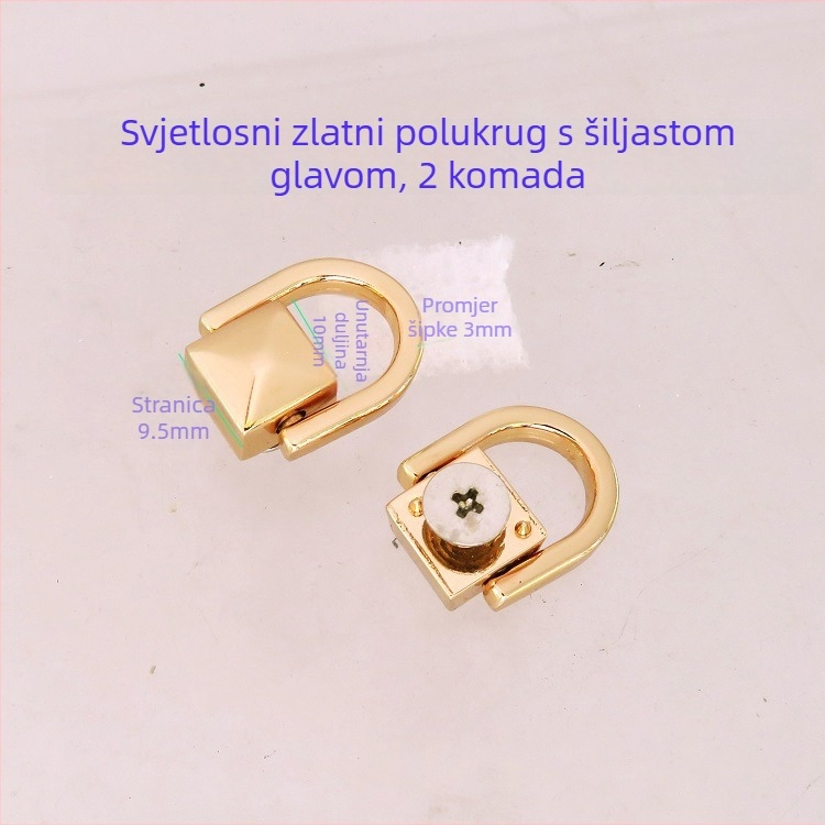 Dodaci za torbe – metalni hardver Shrimp Button; ručne ručke, klipovi i četvrtasti/polukružni prsteni, prtljaga dodaci, proljeće 2024