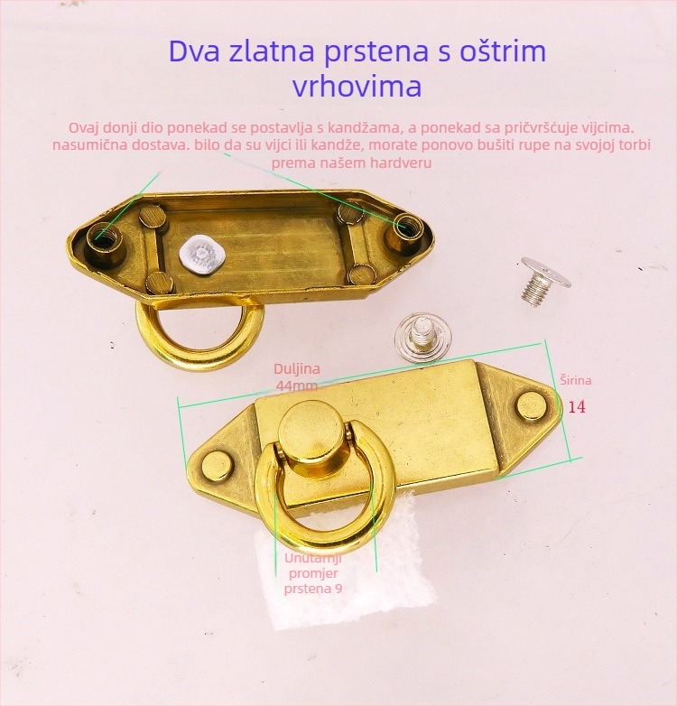 Dodaci za torbe – metalni hardver Shrimp Button; ručne ručke, klipovi i četvrtasti/polukružni prsteni, prtljaga dodaci, proljeće 2024