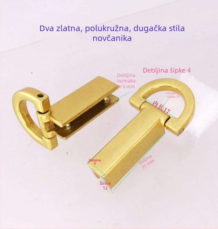 Dodaci za torbe – metalni hardver Shrimp Button; ručne ručke, klipovi i četvrtasti/polukružni prsteni, prtljaga dodaci, proljeće 2024