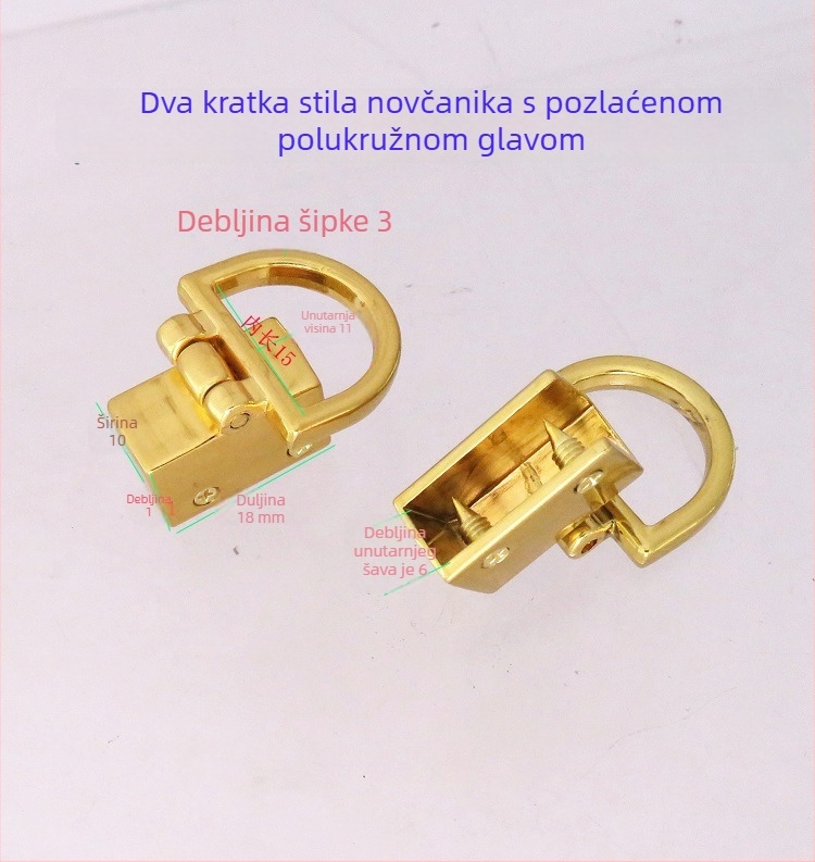 Dodaci za torbe – metalni hardver Shrimp Button; ručne ručke, klipovi i četvrtasti/polukružni prsteni, prtljaga dodaci, proljeće 2024