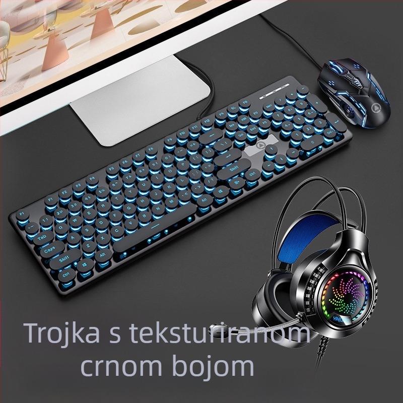 V8 kabelski set tipkovnice i miša, USB sučelja, pozadinsko osvjetljenje, ergonomski dizajn, kabel duljine 1,6 m