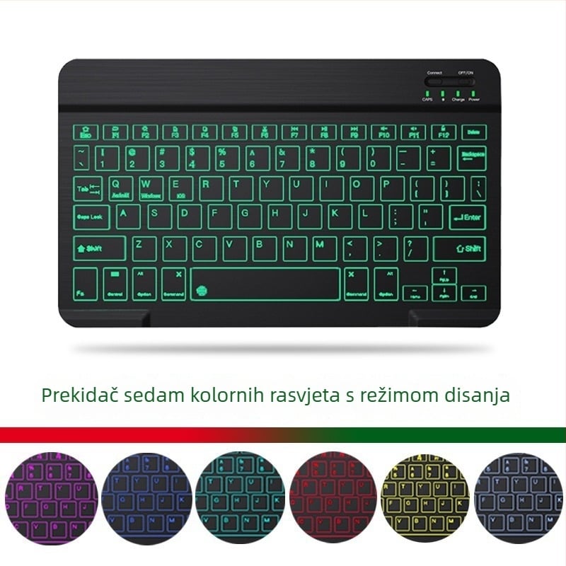 Bluetooth tipkovnica i miš set s RGB pozadinskim osvjetljenjem za mobitele i tablete, ergonomski dizajn, Bluetooth veza, prilagodljivo mapiranje