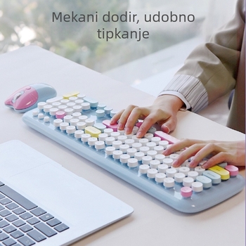 MOFII Zero Bežični set tipkovnice i miša – USB sučelja, 1600dpi optički senzor, ergonomski, vodootporan, za ured/prijenosno računalo