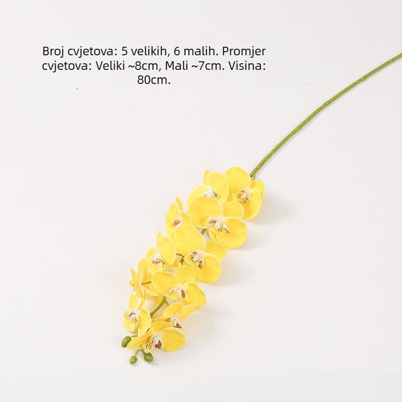 Phalaenopsis umjetna orhideja, 3D ispis, mekani gumeni materijal, kućna i vjenčana dekoracija