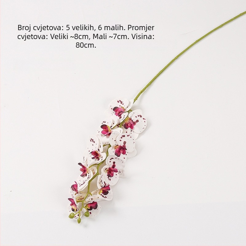 Phalaenopsis umjetna orhideja, 3D ispis, mekani gumeni materijal, kućna i vjenčana dekoracija