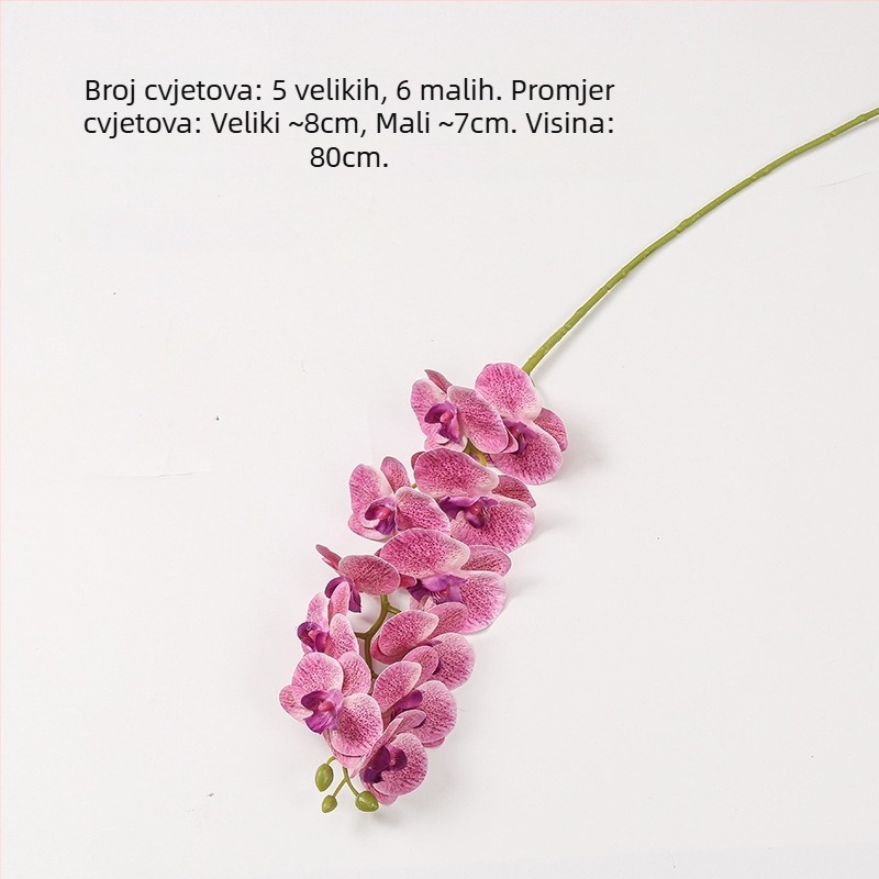 Phalaenopsis umjetna orhideja, 3D ispis, mekani gumeni materijal, kućna i vjenčana dekoracija