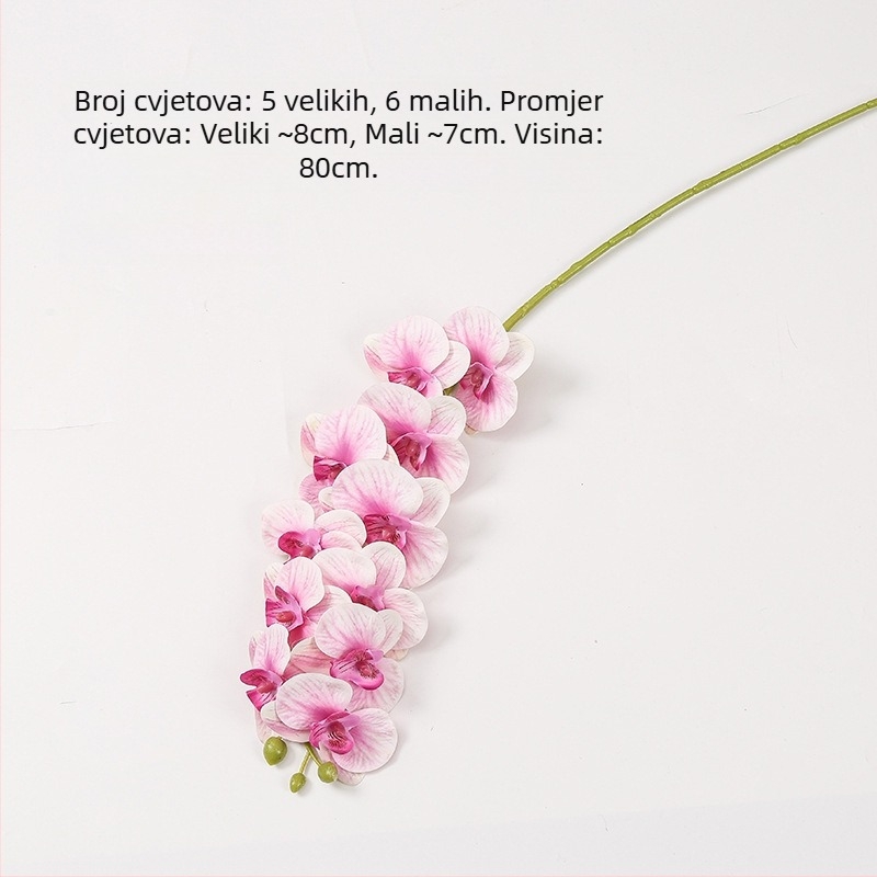 Phalaenopsis umjetna orhideja, 3D ispis, mekani gumeni materijal, kućna i vjenčana dekoracija