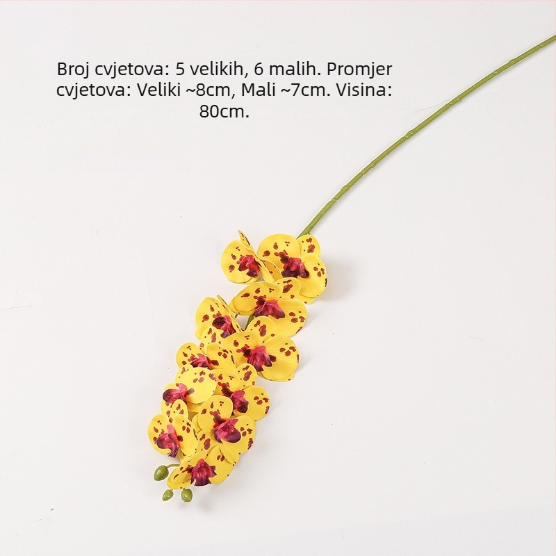 Phalaenopsis umjetna orhideja, 3D ispis, mekani gumeni materijal, kućna i vjenčana dekoracija