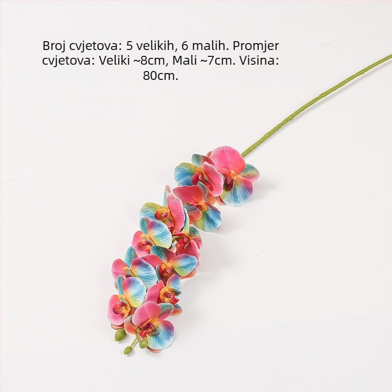 Phalaenopsis umjetna orhideja, 3D ispis, mekani gumeni materijal, kućna i vjenčana dekoracija