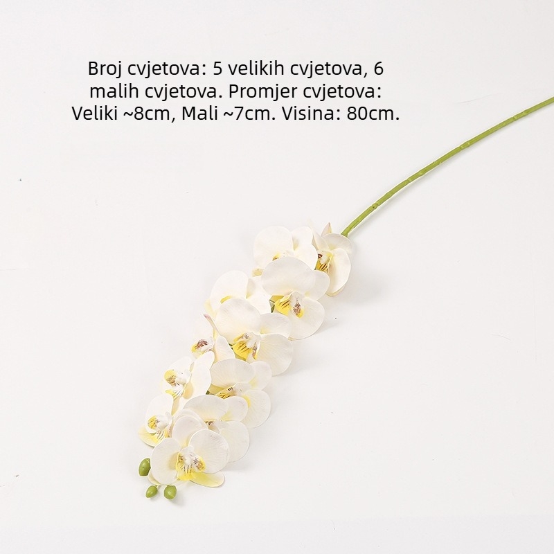 Phalaenopsis umjetna orhideja, 3D ispis, mekani gumeni materijal, kućna i vjenčana dekoracija