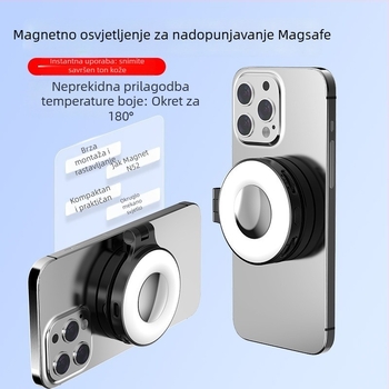 Jialan U01 Sklopiva rasvjeta za selfie za mobitel, 3 boje temperature, podesivo 2500K–9900K, LED ≤10W, ručna upotreba