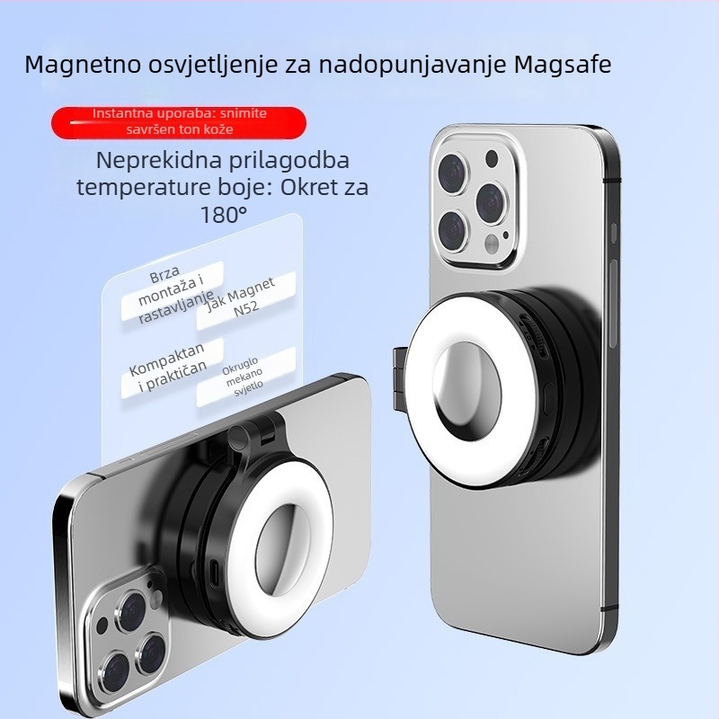 Jialan U01 Sklopiva rasvjeta za selfie za mobitel, 3 boje temperature, podesivo 2500K–9900K, LED ≤10W, ručna upotreba