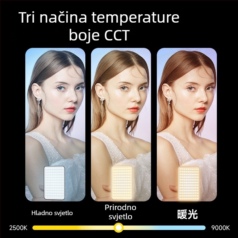 LED rasvjeta dopune za mobitel – D10s, 4W, 5V, ručna, tri temperaturna boja svjetla za live video/vlog