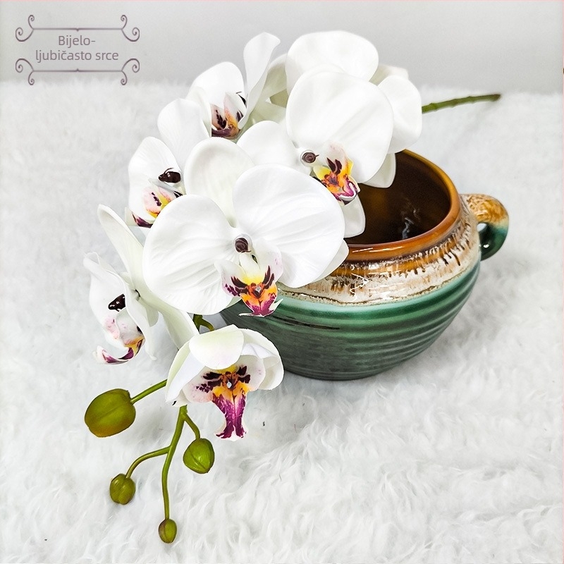 Umjetna Magnolia Phalaenopsis orhideja — Mala Phalaenopsis, Rod: Phalaenopsis, Marka: Wing Bee Craft Museum, Materijal: 35888897805, Upotreba: vjenčanja, rekviziti za fotografiju, kućna dekoracija