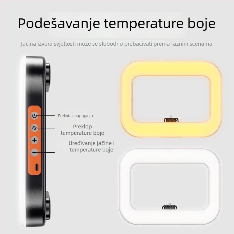 LED rasvjeta za dopunu za mobilni live streaming i fotografiju | ručno korištenje uz desk držač | tri boje temperature | 20W, 5V | model 000375